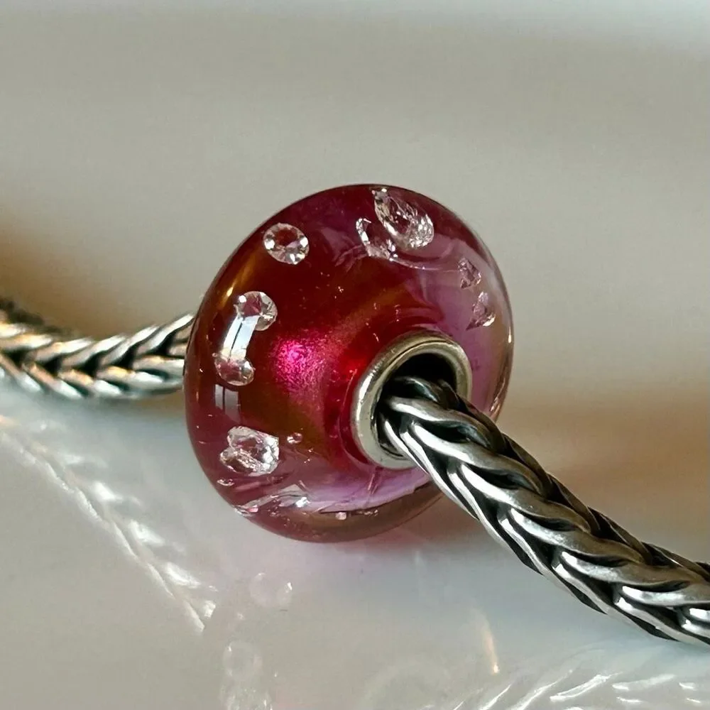 TROLLBEADS Pink Diamond Bead LAA 925S Preowned, Perfect!